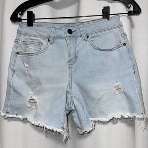 Bleu light wash denim distressed Shorts 4P
